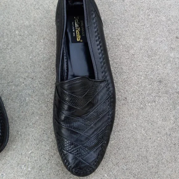 Vintage Leather & Lizard Chevron Loafer/Driving Shoe Size 9